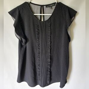 Jasmine & Juliana Womens Top Size U.S. L Color Black With White Polka Dots